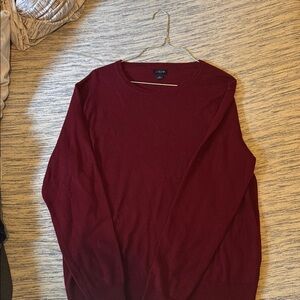 J. Crew Red Crewneck Sweater Classic Knit Design